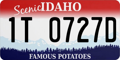 ID license plate 1T0727D