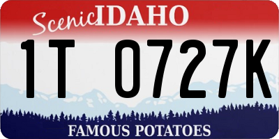 ID license plate 1T0727K