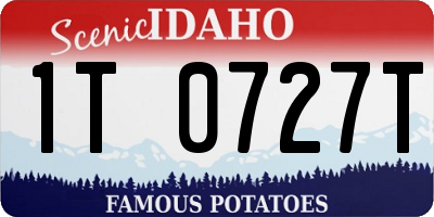 ID license plate 1T0727T