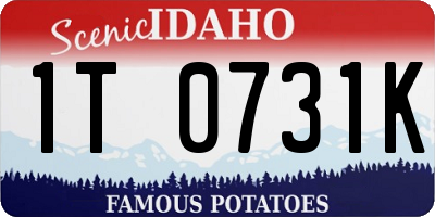 ID license plate 1T0731K