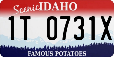 ID license plate 1T0731X