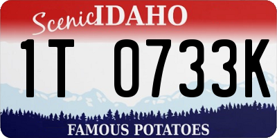 ID license plate 1T0733K