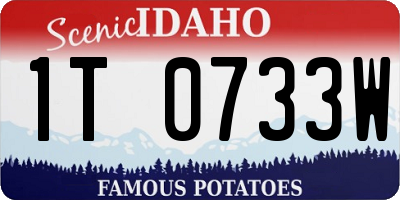 ID license plate 1T0733W