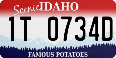 ID license plate 1T0734D