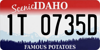 ID license plate 1T0735D