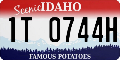 ID license plate 1T0744H
