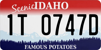 ID license plate 1T0747D