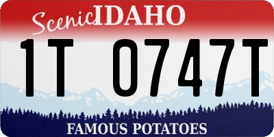 ID license plate 1T0747T