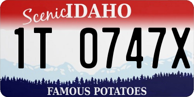 ID license plate 1T0747X