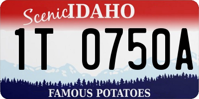 ID license plate 1T0750A
