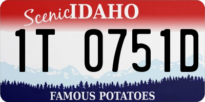 ID license plate 1T0751D
