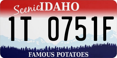 ID license plate 1T0751F