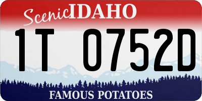 ID license plate 1T0752D