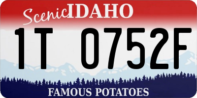 ID license plate 1T0752F