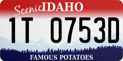 ID license plate 1T0753D