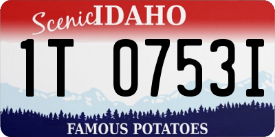 ID license plate 1T0753I