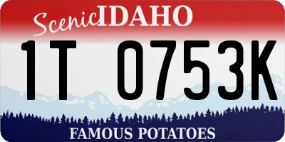 ID license plate 1T0753K