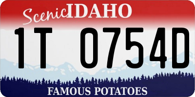 ID license plate 1T0754D