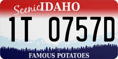 ID license plate 1T0757D