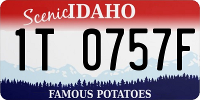 ID license plate 1T0757F