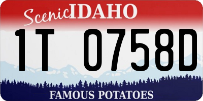 ID license plate 1T0758D