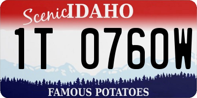 ID license plate 1T0760W