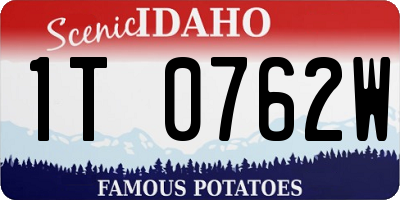 ID license plate 1T0762W