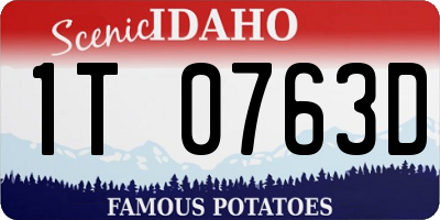 ID license plate 1T0763D