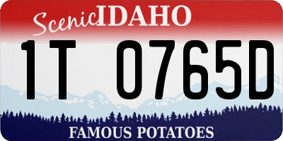 ID license plate 1T0765D
