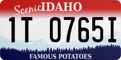 ID license plate 1T0765I