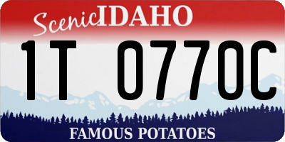 ID license plate 1T0770C