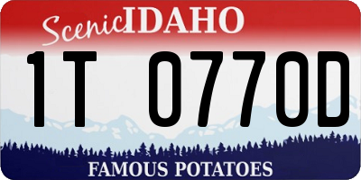 ID license plate 1T0770D