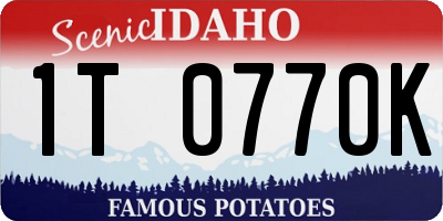 ID license plate 1T0770K