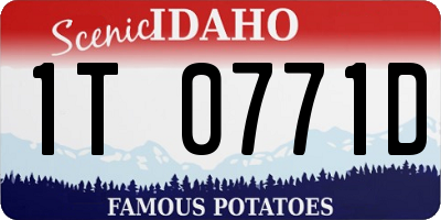 ID license plate 1T0771D