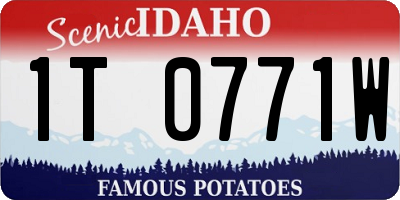 ID license plate 1T0771W