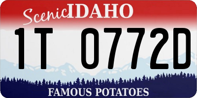 ID license plate 1T0772D