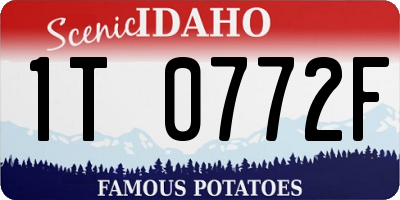 ID license plate 1T0772F