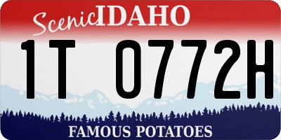ID license plate 1T0772H