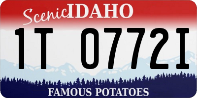 ID license plate 1T0772I