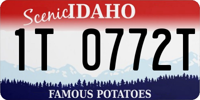 ID license plate 1T0772T