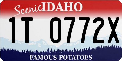 ID license plate 1T0772X
