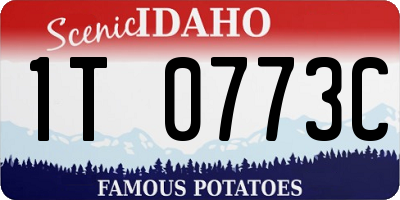ID license plate 1T0773C