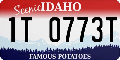 ID license plate 1T0773T