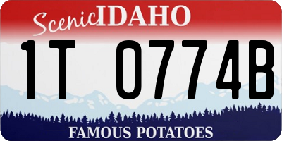 ID license plate 1T0774B