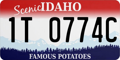 ID license plate 1T0774C