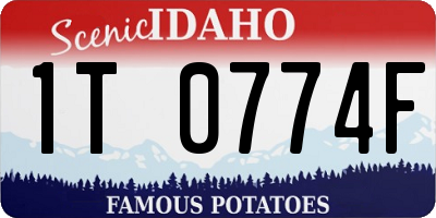 ID license plate 1T0774F