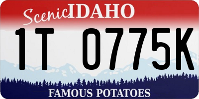 ID license plate 1T0775K