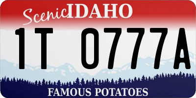 ID license plate 1T0777A
