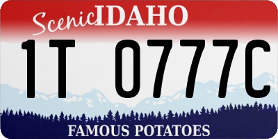 ID license plate 1T0777C