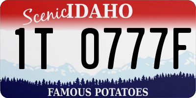 ID license plate 1T0777F
